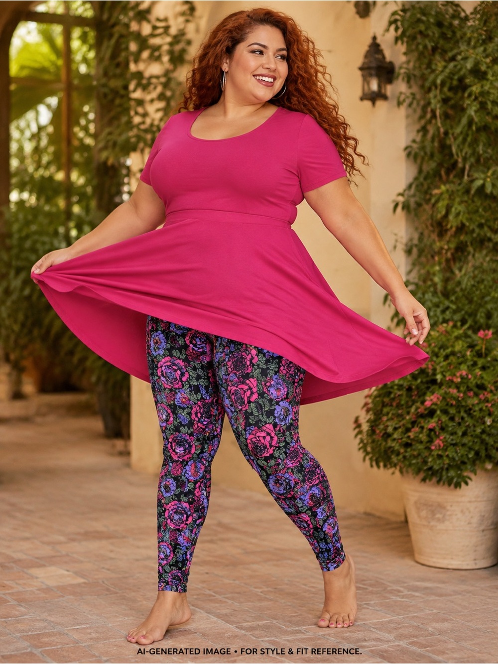 LuLaRoe Rose Floral Pink Purple Leggings
